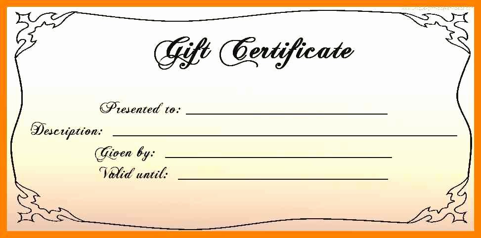 Blank Gift Certificates to Print Best Of Gift Certificate Template Free Printableee Templates