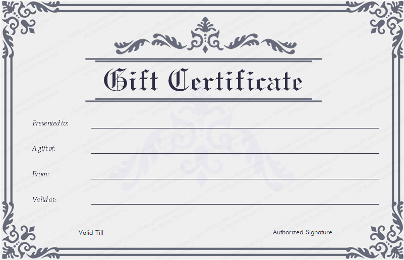 Blank Gift Certificates to Print Elegant Blank Gift Certificate Template Word