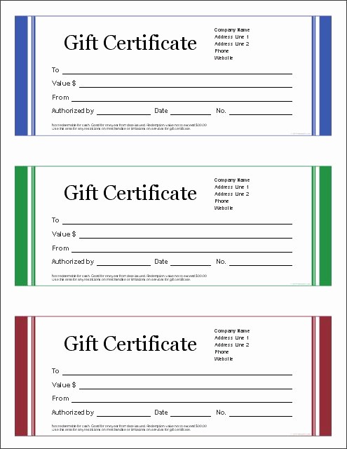 Blank Gift Certificates to Print Elegant Download the Blank Gift Certificate From Vertex42