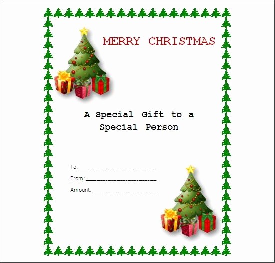 Blank Gift Certificates to Print Elegant Free Printable Christmas Gift Certificate Templates