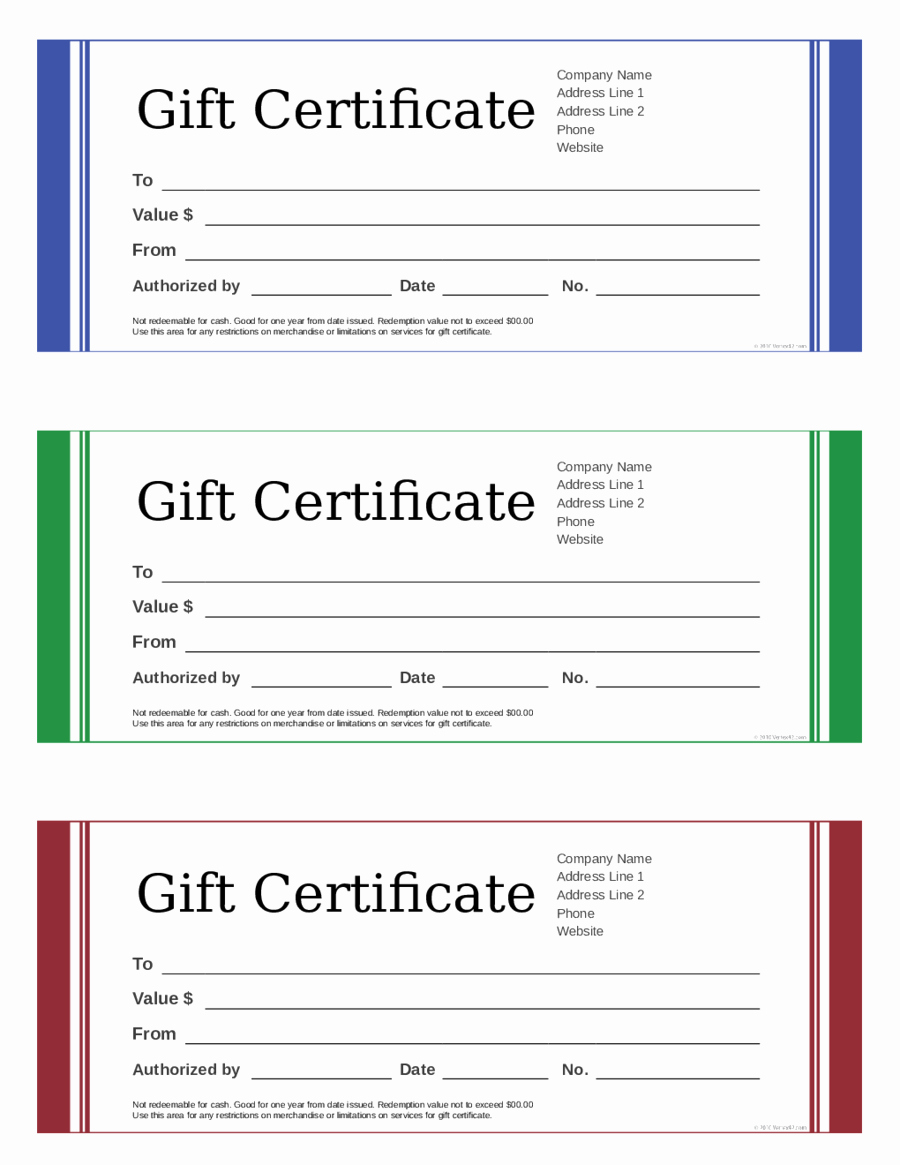 Blank Gift Certificates to Print Fresh 2018 Gift Certificate form Fillable Printable Pdf