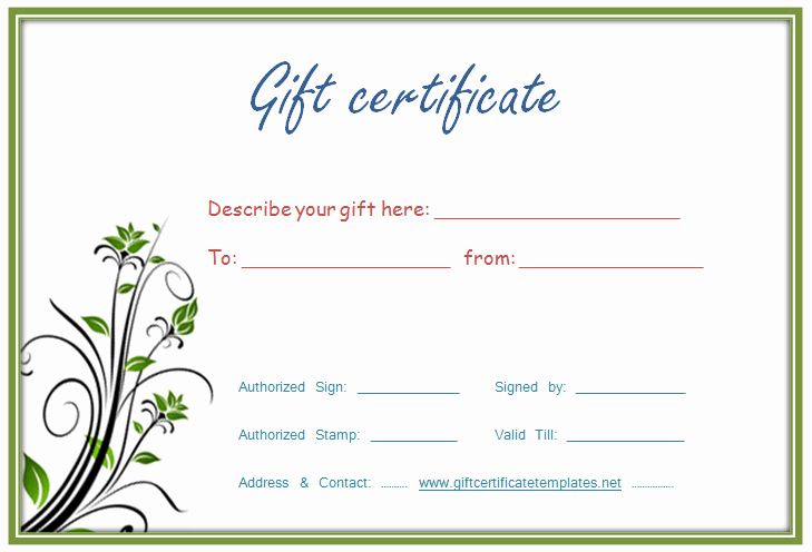 Blank Gift Certificates to Print Lovely Customize Gift Certificate Vouchers