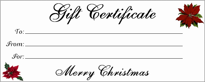 Blank Gift Certificates to Print Lovely Gift Certificate Templates
