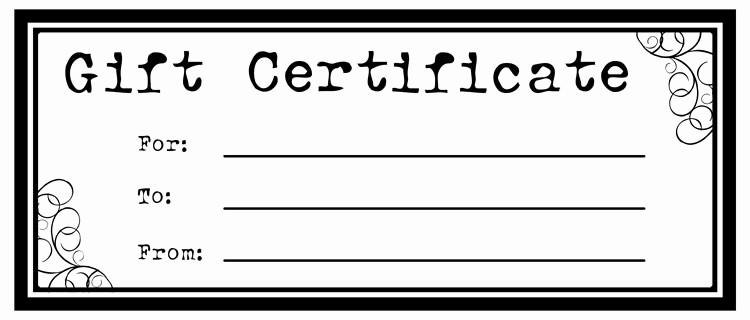 Blank Gift Certificates to Print New Blank Gift Certificate Template Word