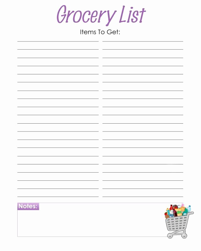 Blank Grocery List with Categories Elegant 28 Free Printable Grocery List Templates