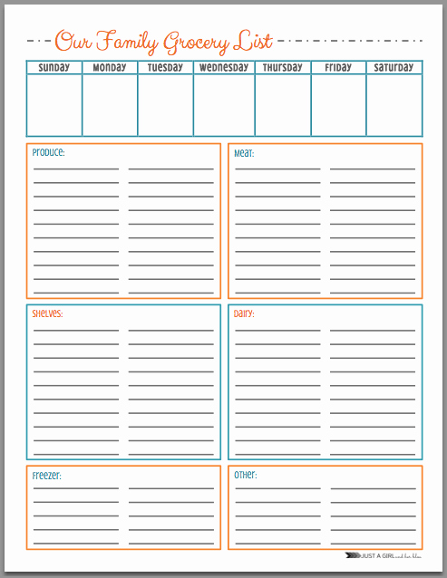Blank Grocery List with Categories Fresh Free Grocery List Printables 3 Colors Mom 4 Real