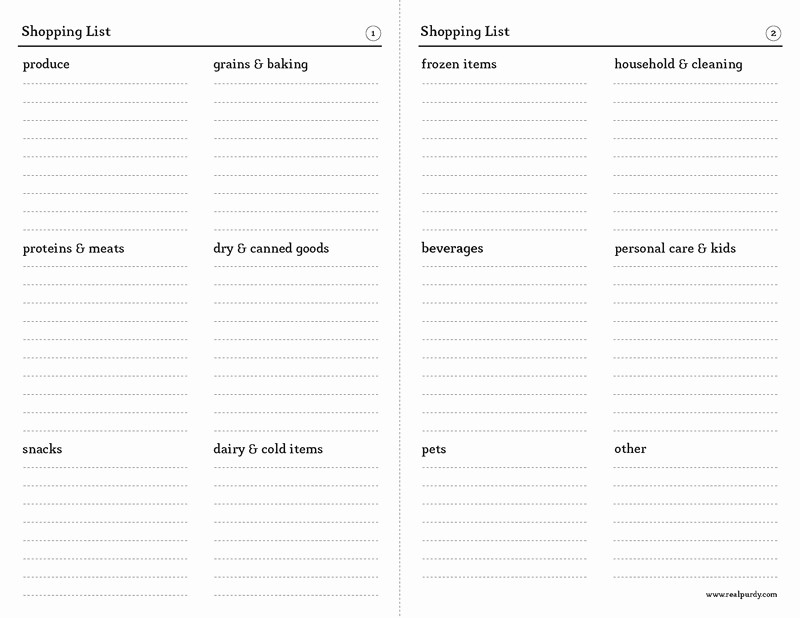 Blank Grocery List with Categories Lovely 28 Free Printable Grocery List Templates