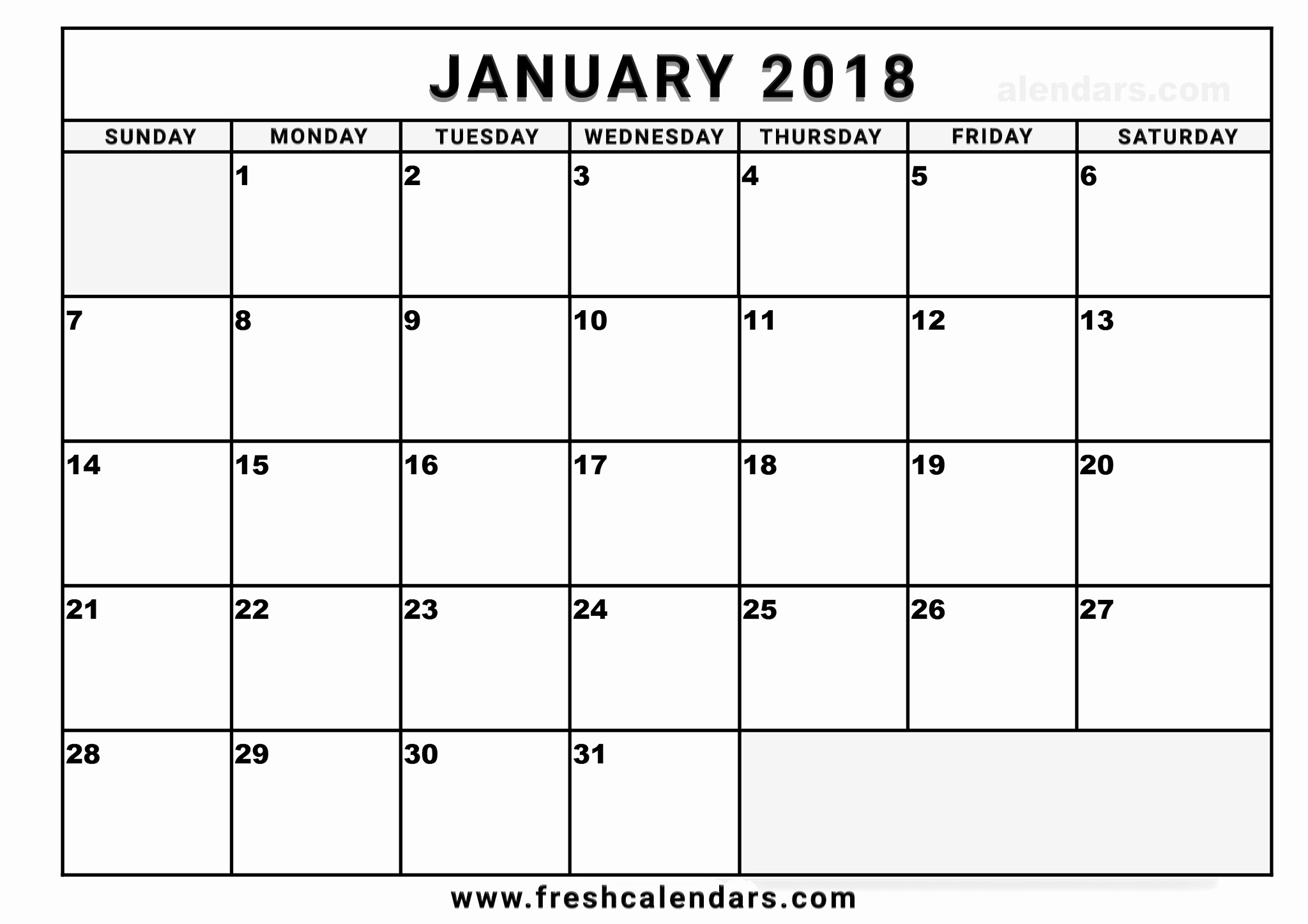Blank January 2018 Calendar Printable Awesome Blank January 2018 Calendar Printable Templates