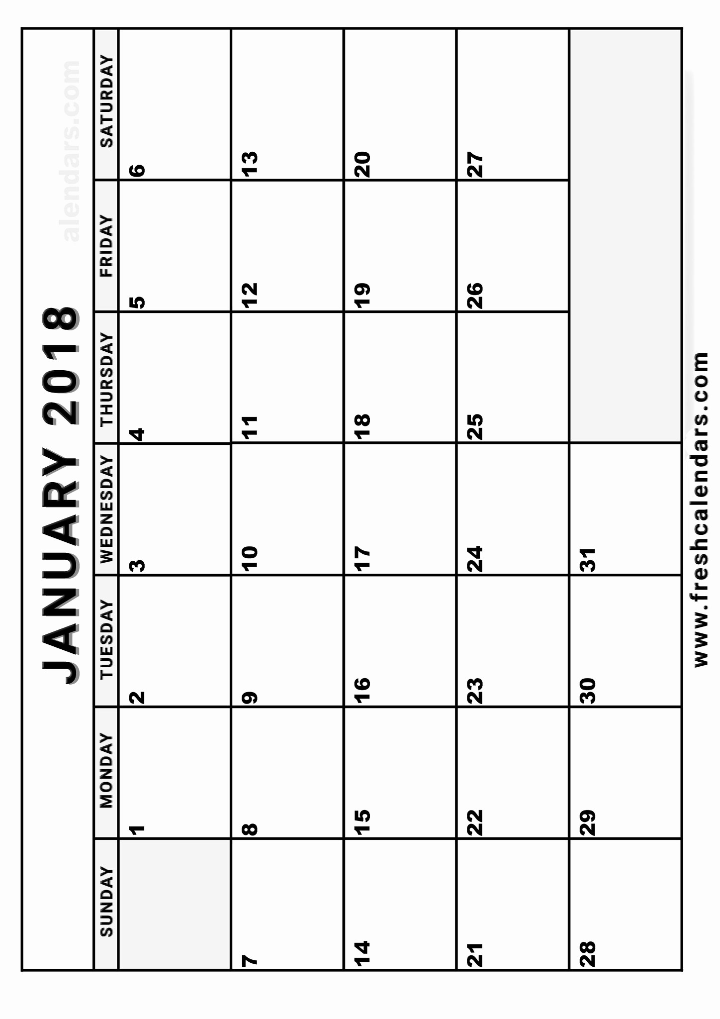 Blank January 2018 Calendar Printable Beautiful Blank January 2018 Calendar Printable Templates