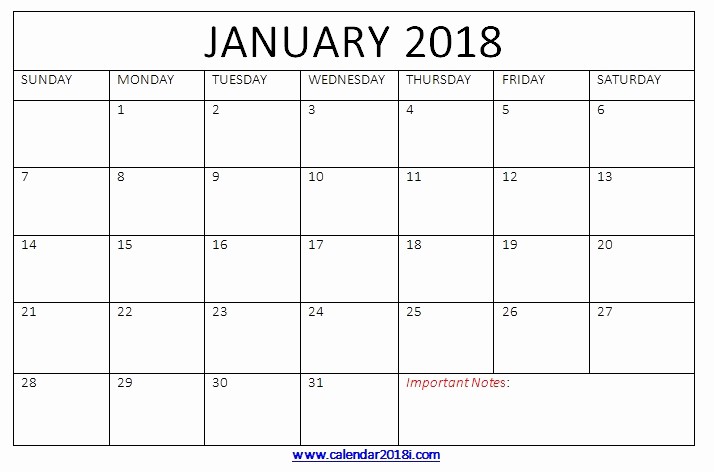 Blank January 2018 Calendar Printable Best Of January 2018 Calendar Printable Templates Word Blank
