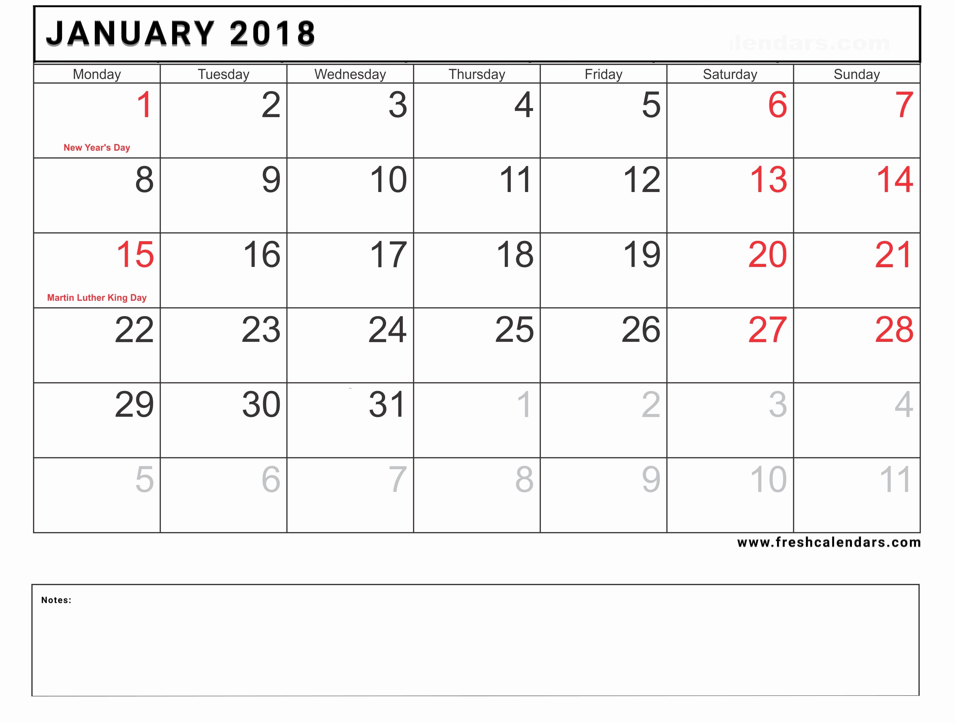 Blank January 2018 Calendar Printable Elegant Blank January 2018 Calendar Printable Templates