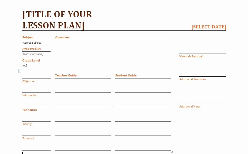 Blank Lesson Plan Template Word Awesome Blank Lesson Plan format
