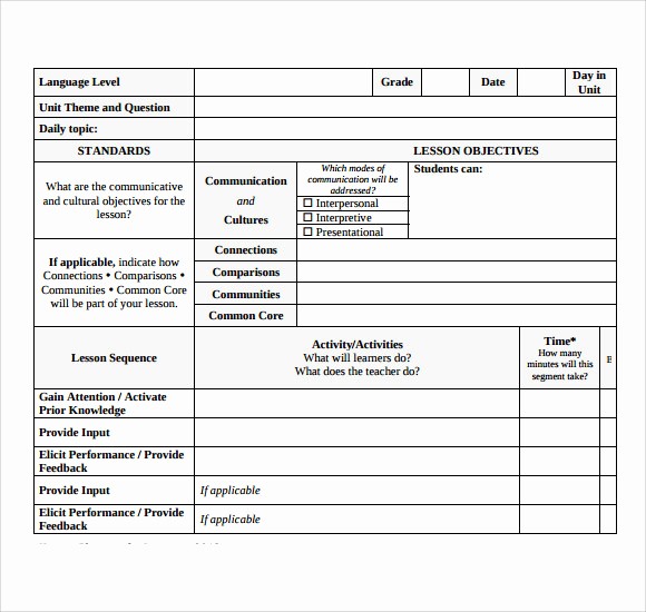 Blank Lesson Plan Template Word Lovely 7 Printable Lesson Plan Templates to Download