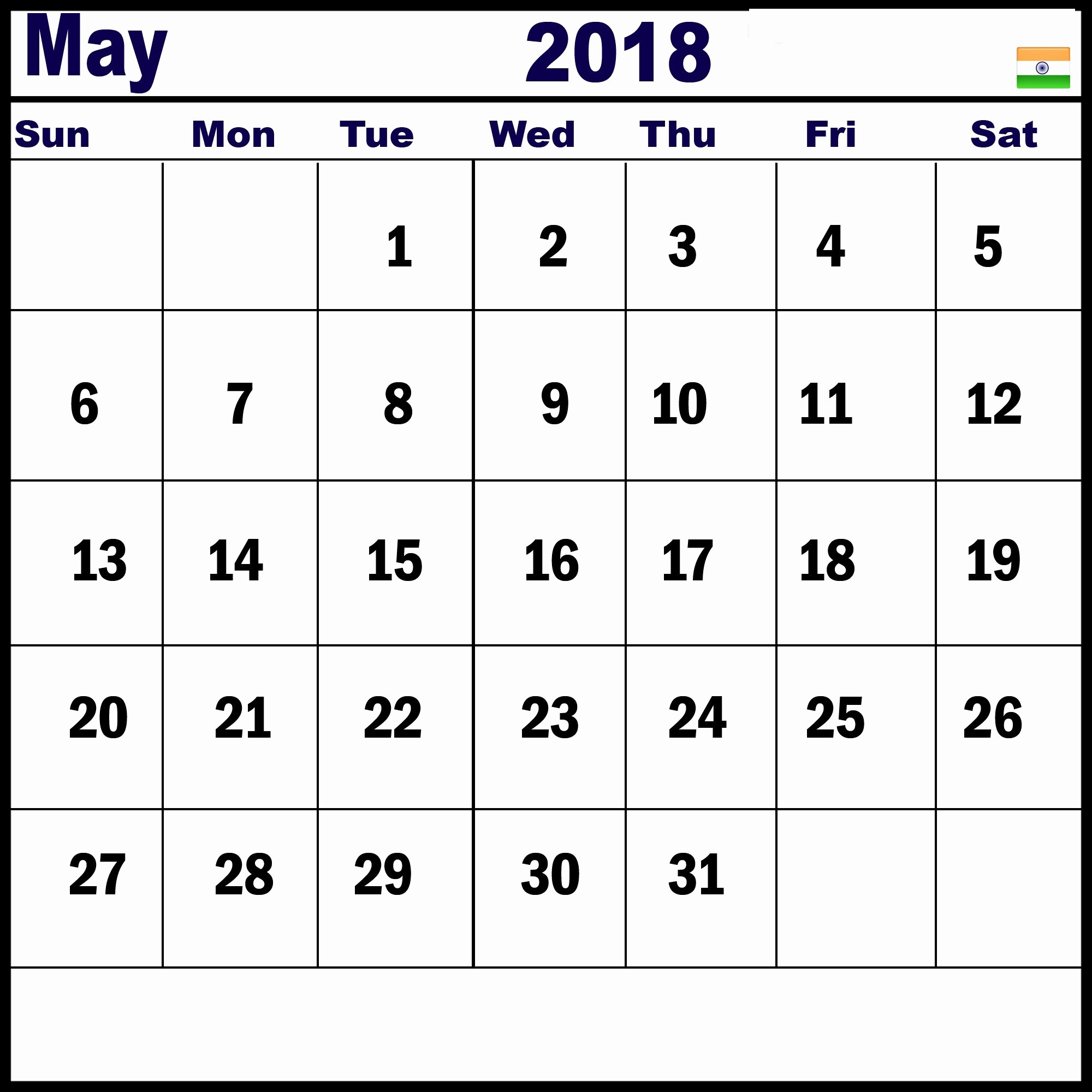 Blank May 2018 Calendar Printable Awesome Blank May 2018 Calendar Printable Quote