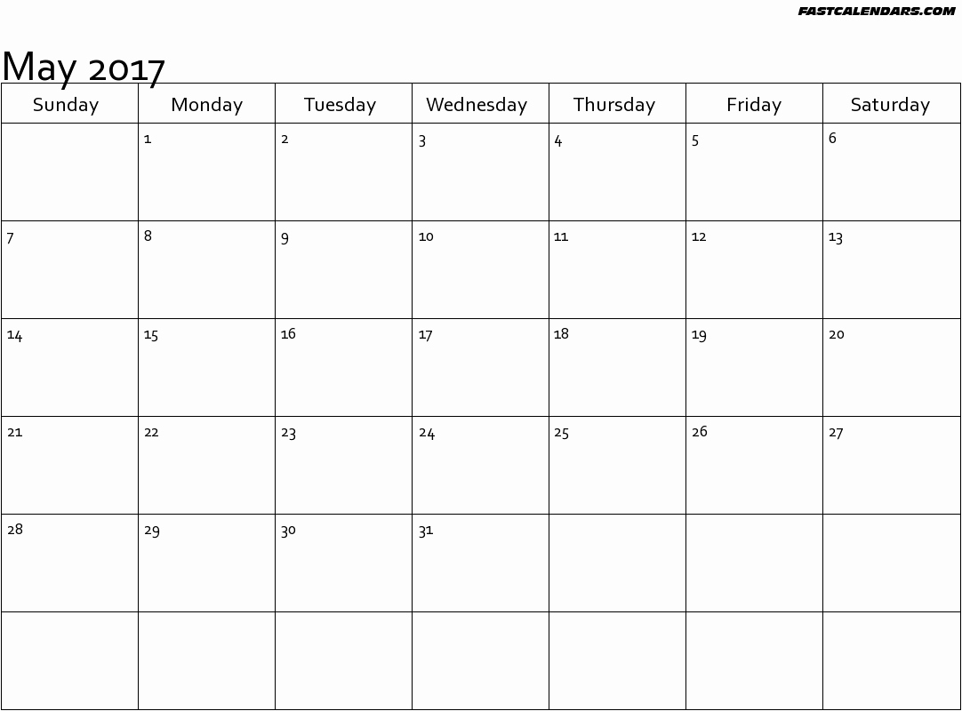 Blank May Calendar 2017 Printable Best Of Blank Printable May 2017 Calendar