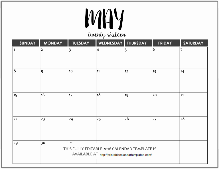 Blank May Calendar 2017 Printable Unique May 2017 Printable Calendar Blank Templates