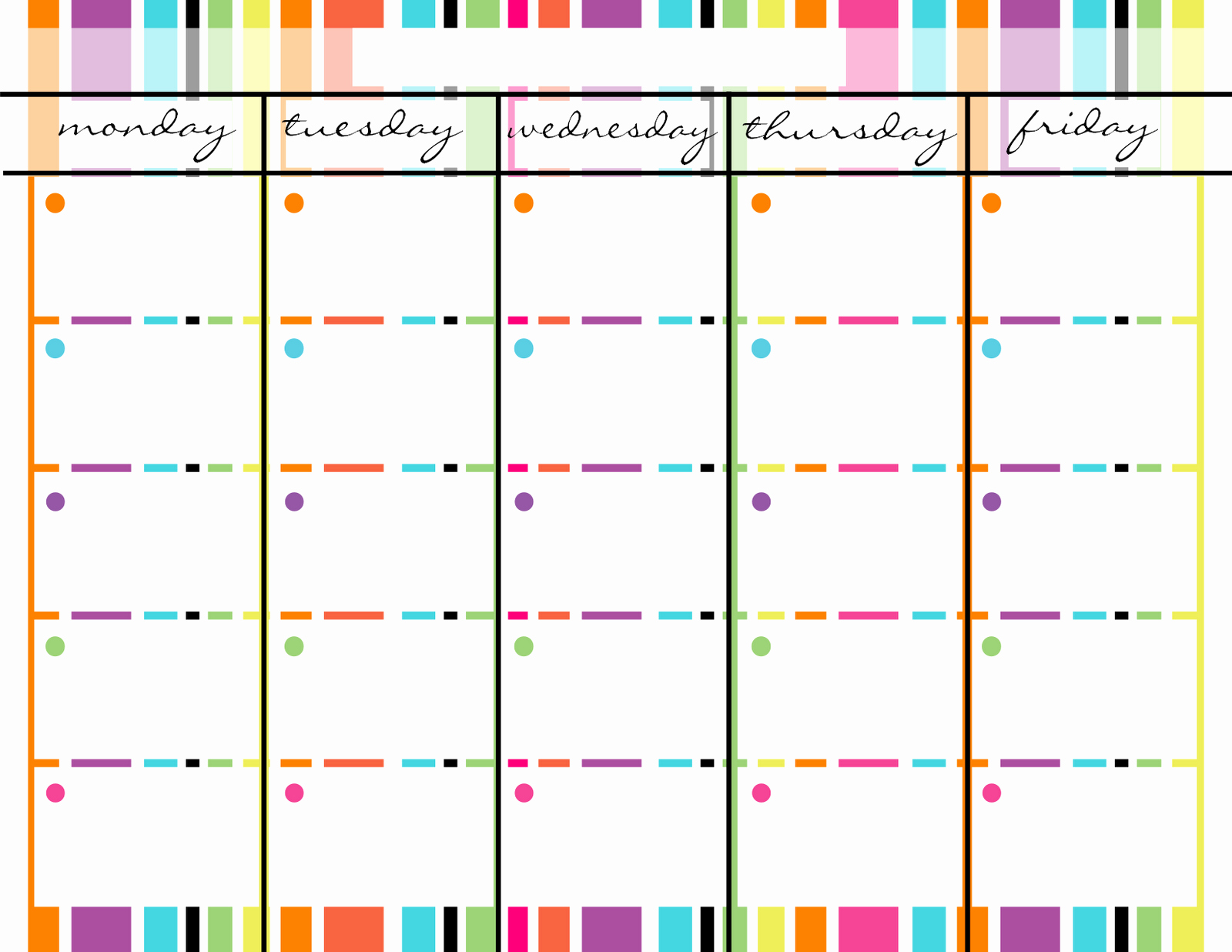 Blank Monday Through Friday Calendar Awesome 9 Best Of Monday Through Friday Planner Printable