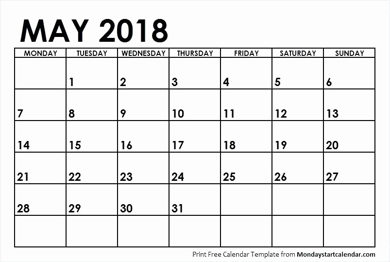 Blank Monday Through Friday Calendar Fresh Template Blank Calendar Template Monday Through Friday