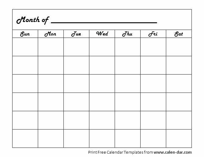 Blank Monthly Calendar Template Word New Blank Month Template Blank Monthly Calendar Template Word