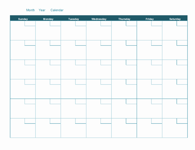 Blank Monthly Calendar Template Word New Blank Monthly Calendar