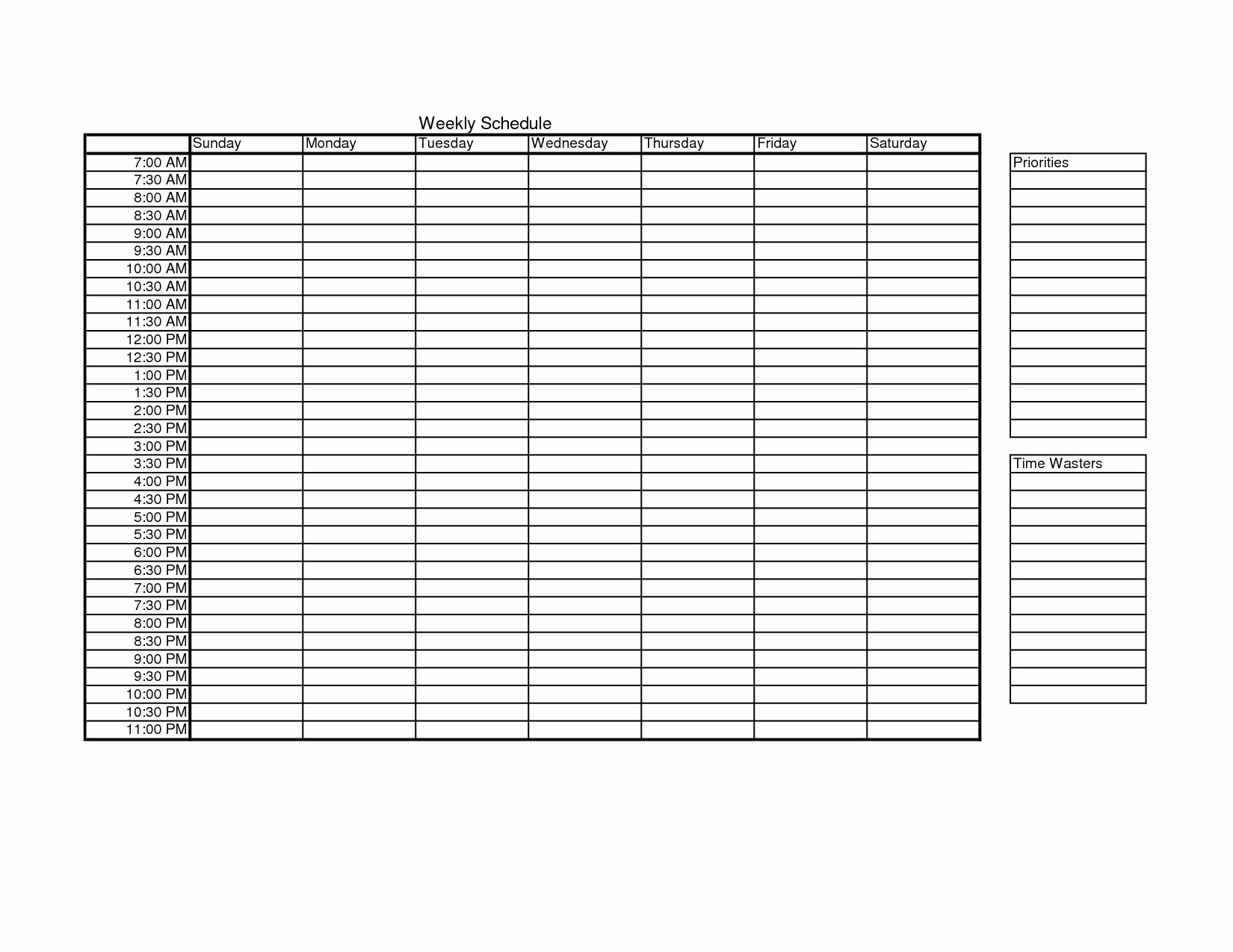 Blank Monthly Work Schedule Template Best Of Printable Employee Work Schedule Template Blank Weekly