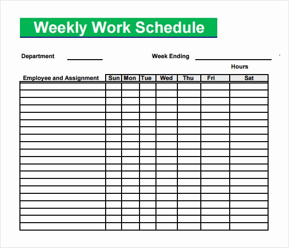 Blank Monthly Work Schedule Template Elegant 13 Blank Weekly Work Schedule Template Free Daily