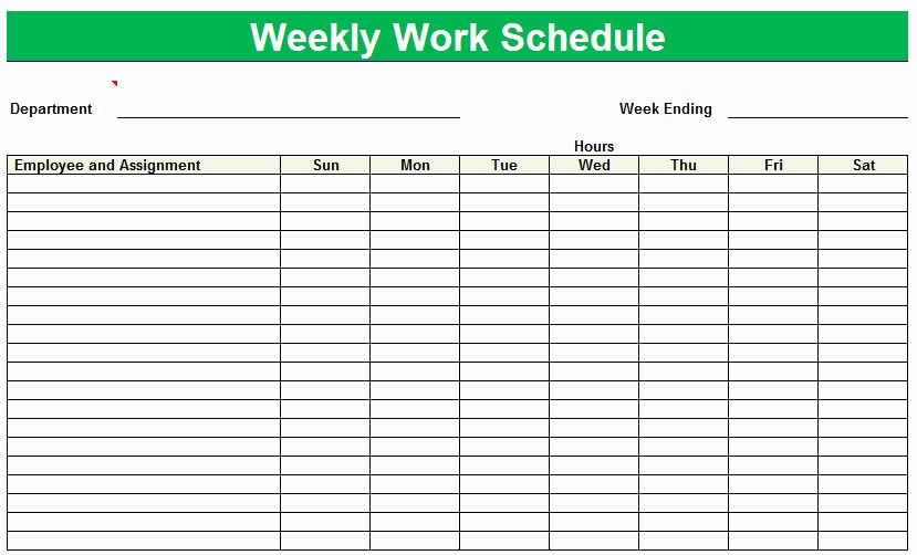 Blank Monthly Work Schedule Template Inspirational Blank Printable Weekly Schedule