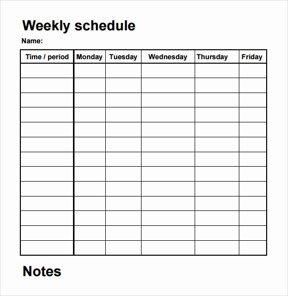 Blank Monthly Work Schedule Template Luxury 5 Sample Blank Schedule Templates to Download