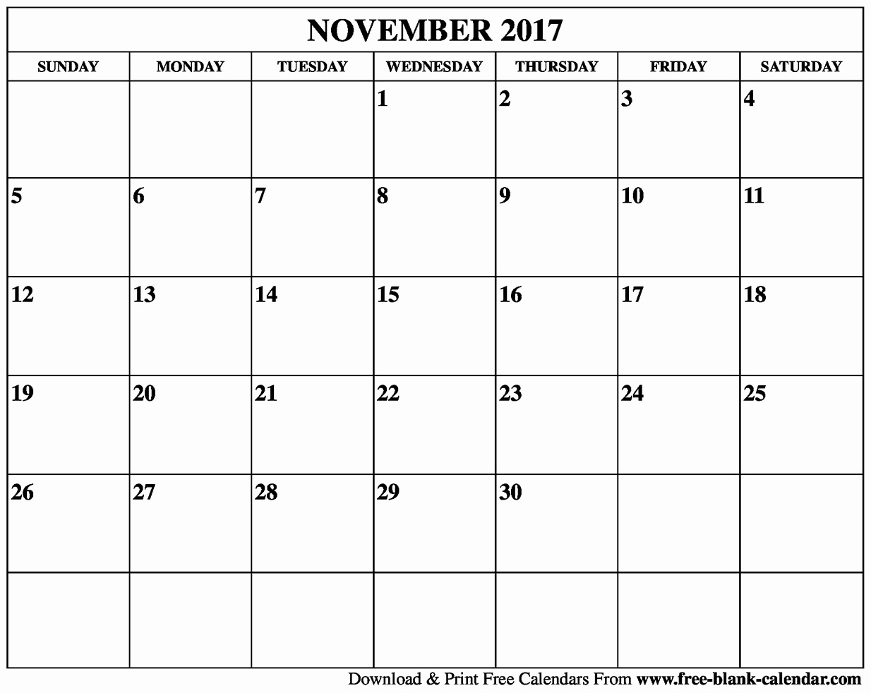 Blank November 2017 Calendar Template Best Of Blank November 2017 Calendar Printable
