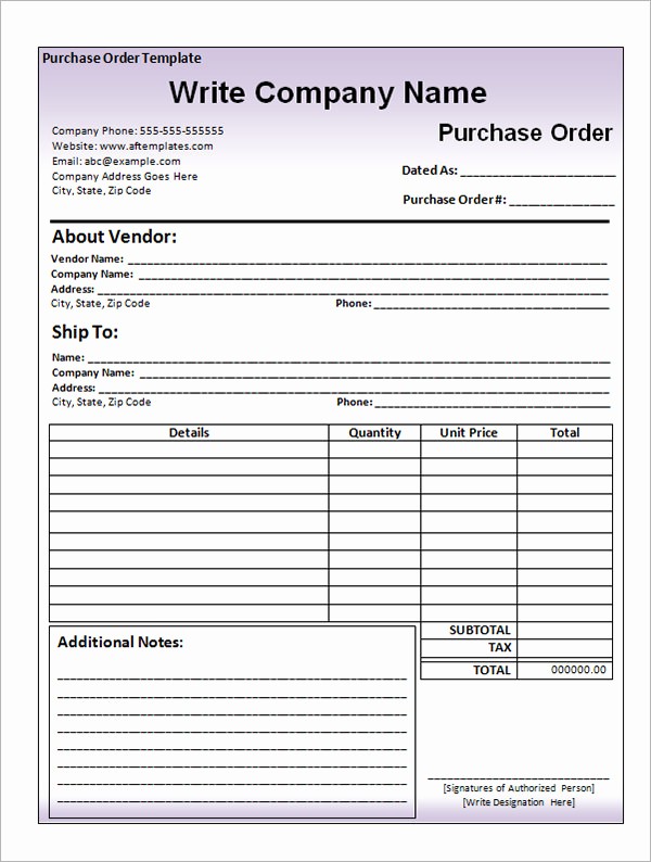 Blank order form Template Excel Awesome 15 Purchase order Templates to Download for Free