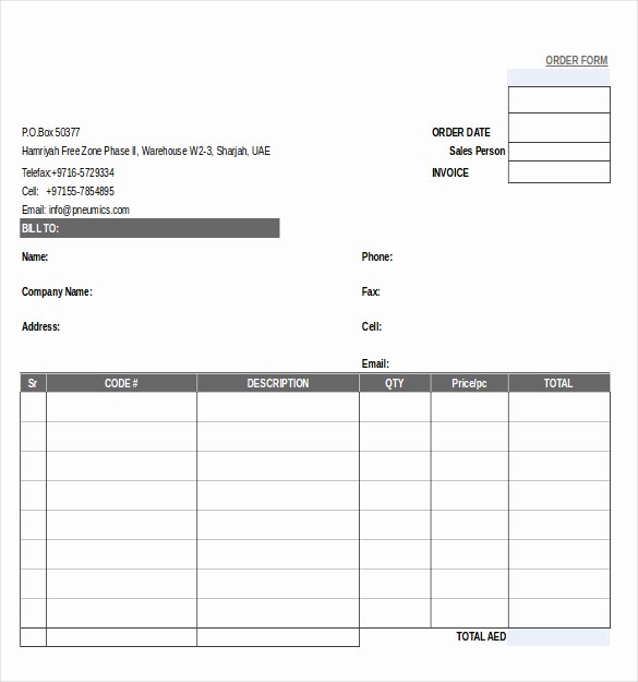 Blank order form Template Excel Elegant 29 order form Templates Pdf Doc Excel