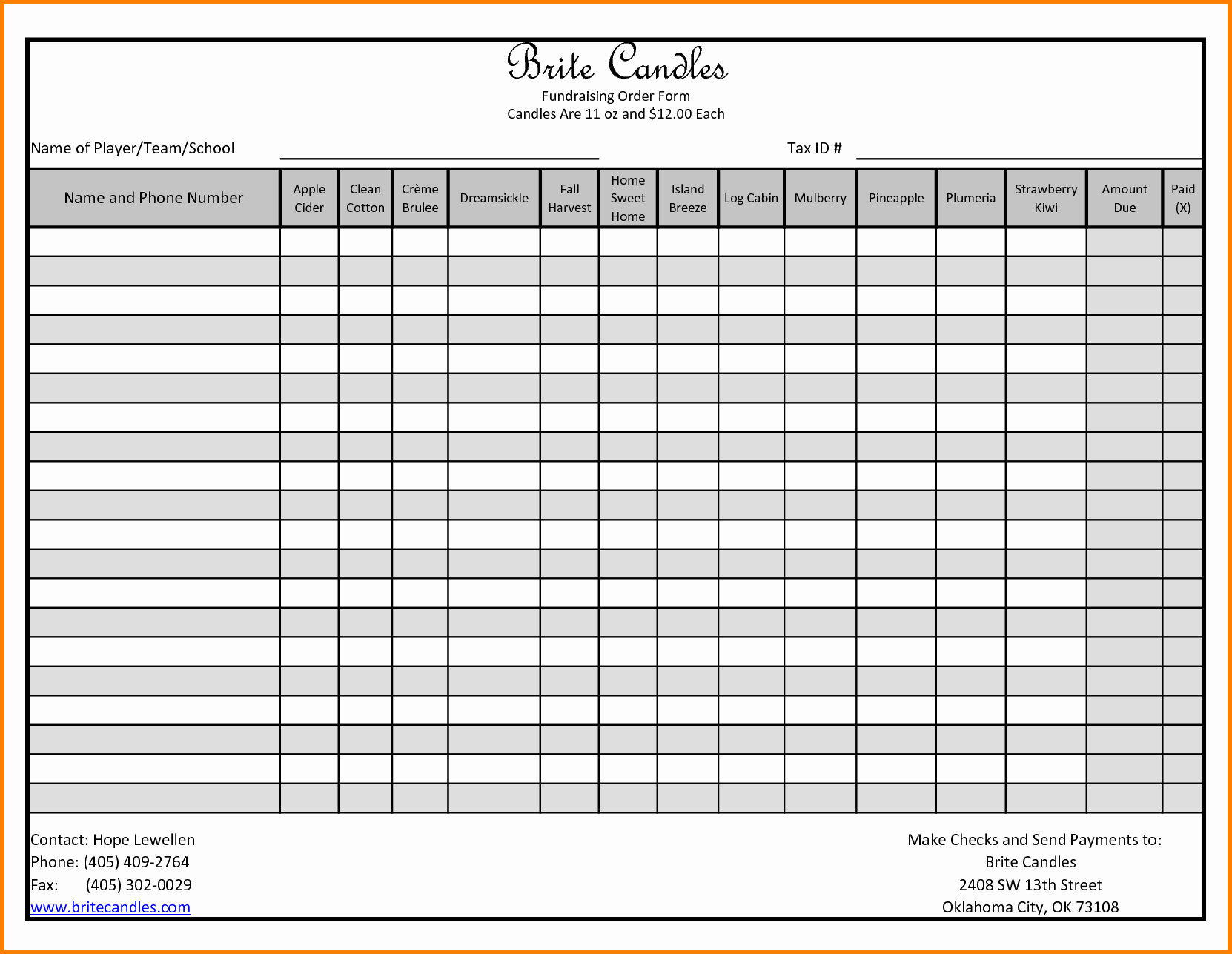 Blank order form Template Excel Fresh Pin Fundraiser order form On Pinterest