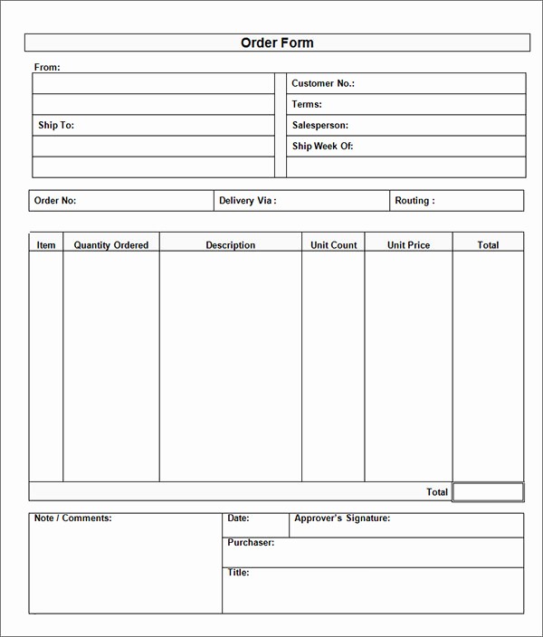 Blank order form Template Excel Luxury order form Template 19 Download Free Documents In Pdf