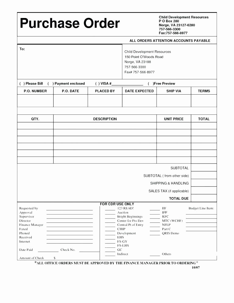 Blank order form Template Excel New Blank Purchase order forms Templates Template