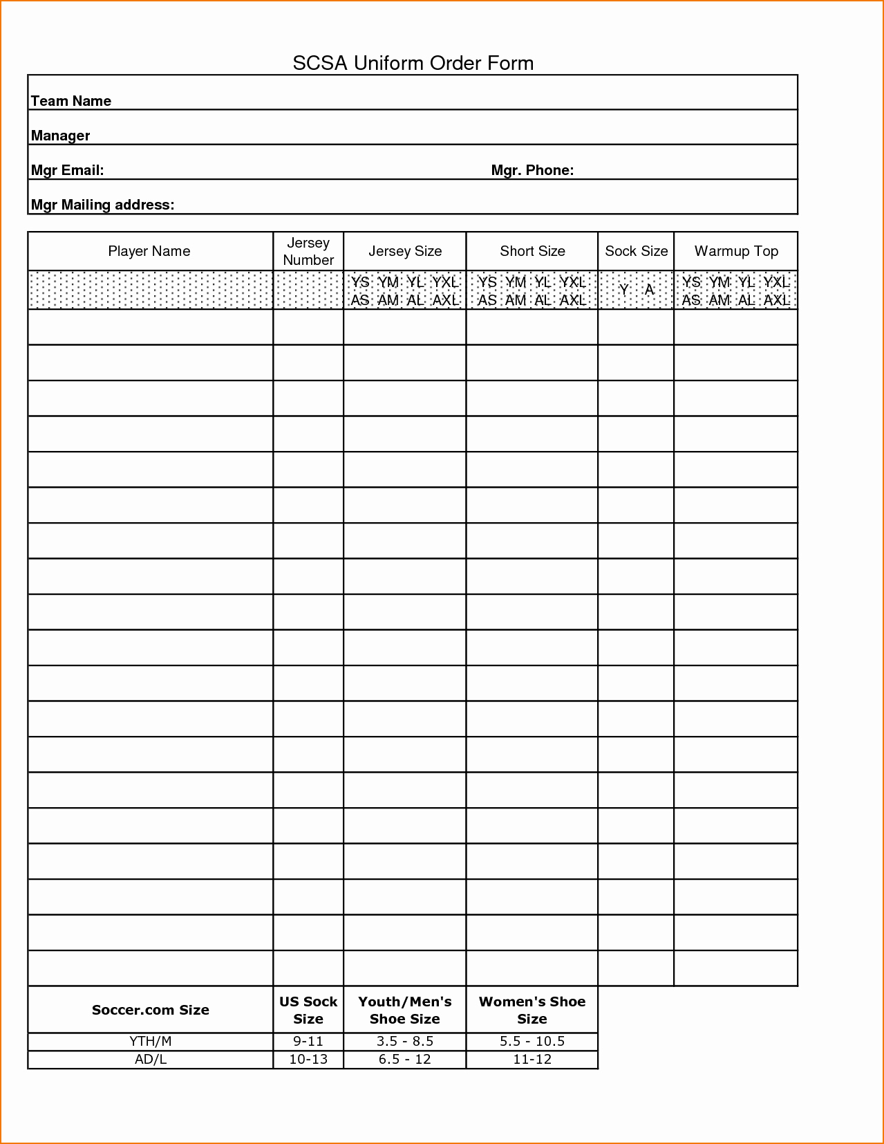 Blank order form Template Word New 5 Blank order form Template