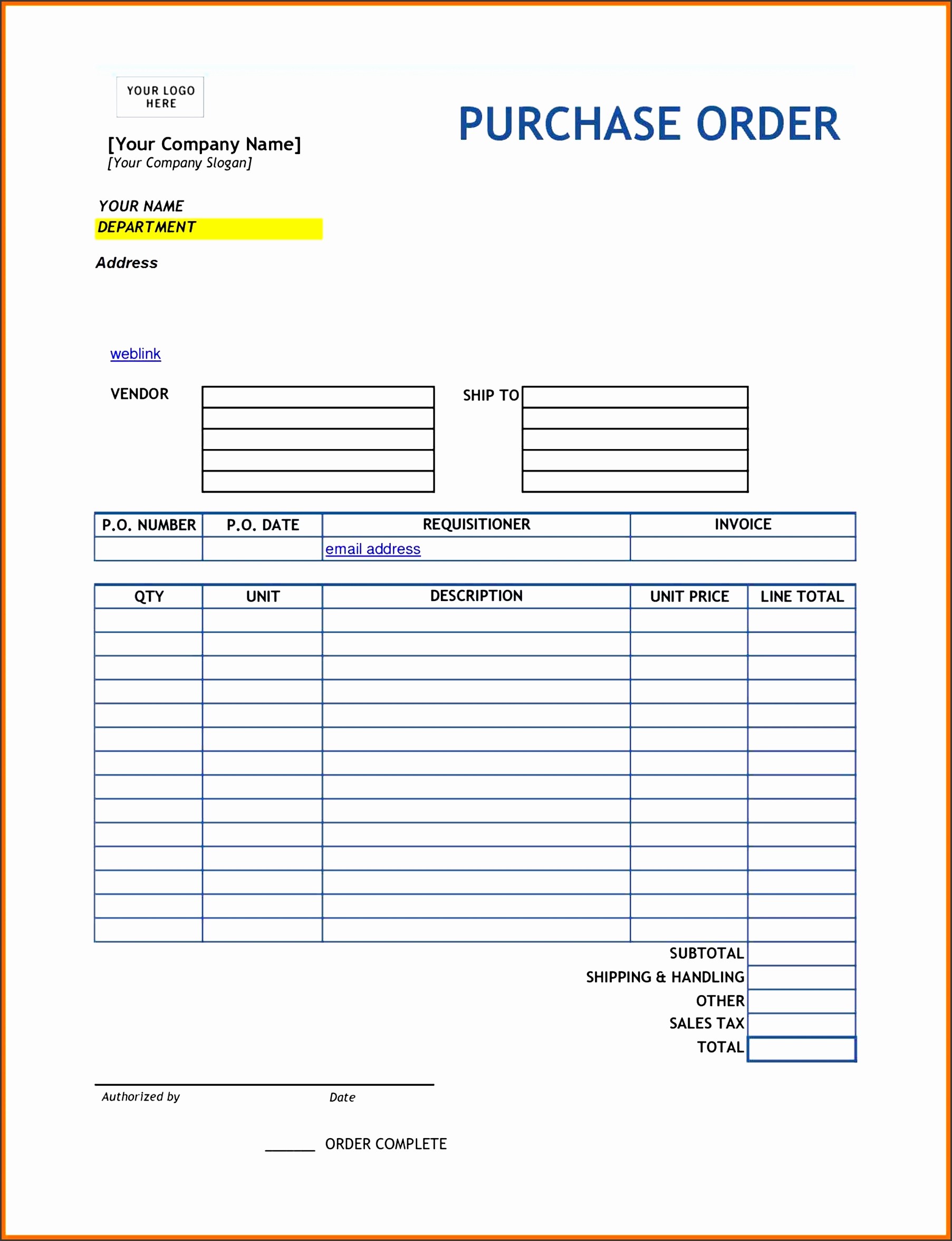 Blank order form Template Word Unique 10 Editable Purchase order Template Sampletemplatess