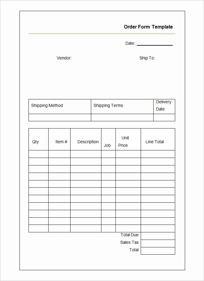Blank order form Template Word Unique 41 Blank order form Templates Pdf Doc Excel