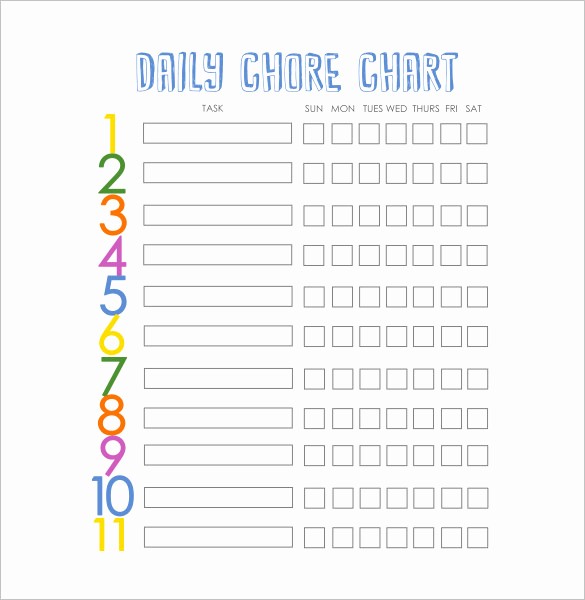 Blank P&amp;amp;l form Awesome House Chore Schedule Template Download Sample Chore Chart