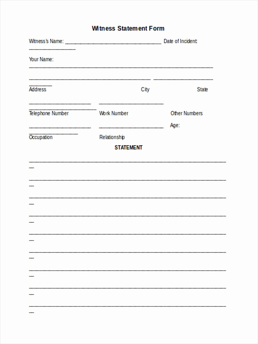 Blank P&amp;amp;l form Best Of 18 Free Witness Statement forms