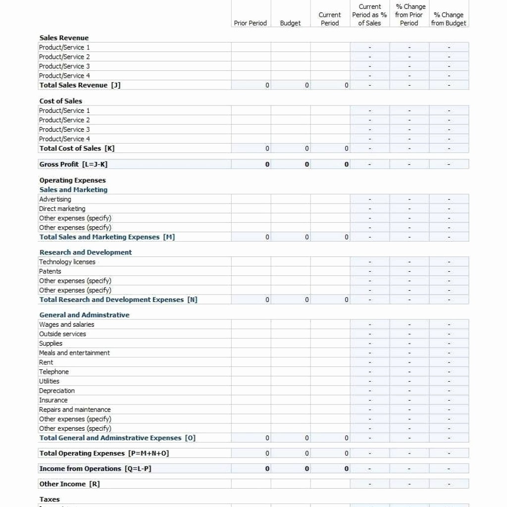 Blank P&amp;amp;l form New 35 Profit and Loss Statement Templates &amp; forms Inside P