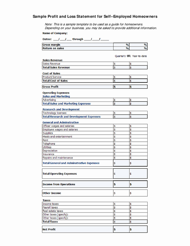 Blank Profit and Loss Sheet Best Of Brilliant Samples Of Blank Profit and Loss Statement form