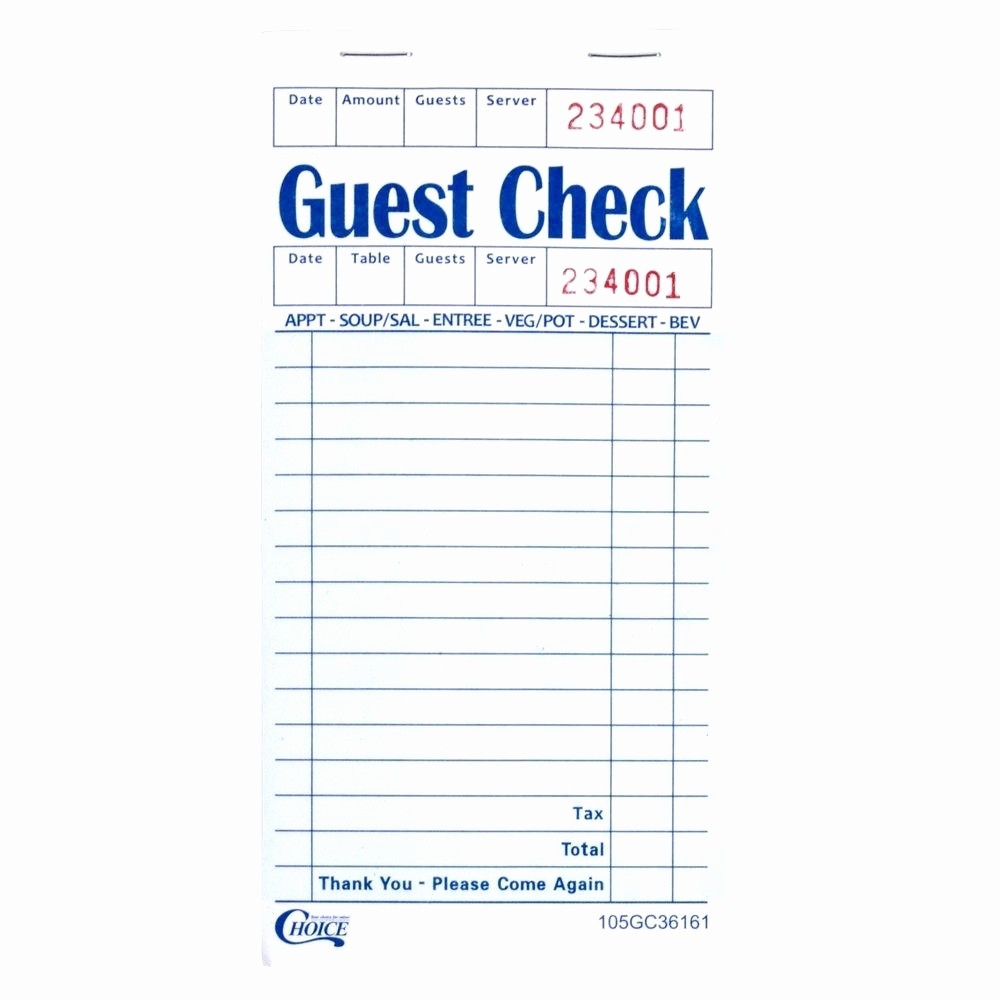 Blank Receipt Template Microsoft Word Awesome Guest Check Template Word Free Download Freemium Templates