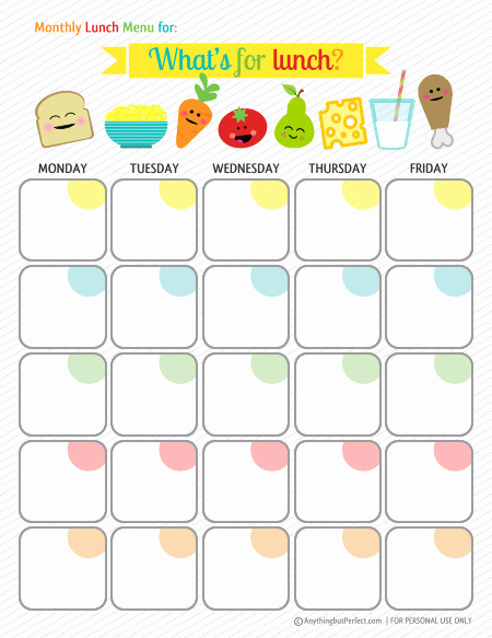 Blank School Lunch Menu Template Best Of 30 Family Meal Planning Templates Weekly Monthly Bud