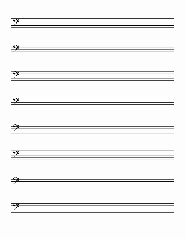 Blank Sheet Music Bass Clef Beautiful Free Music Staff Paper