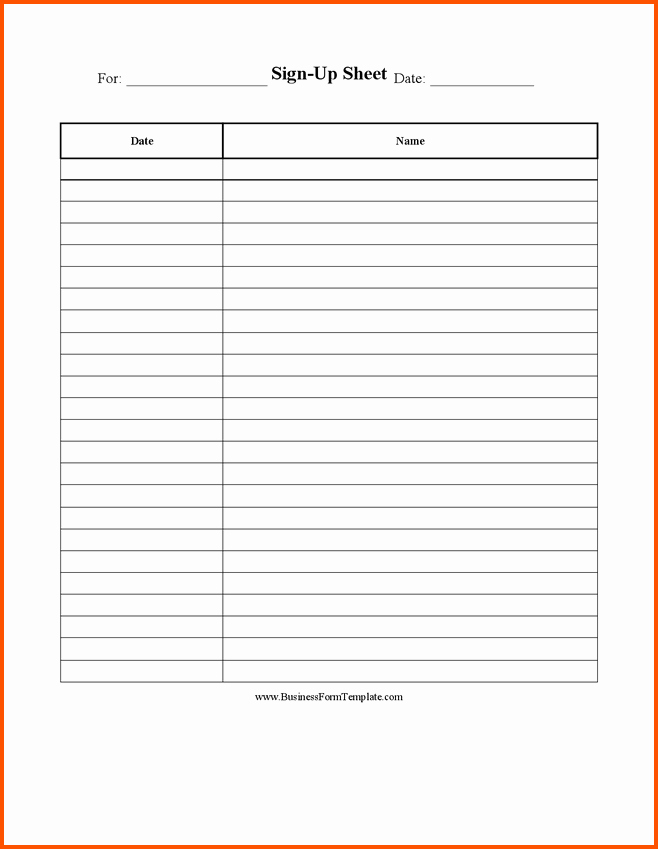 Blank Sign In Sheet Template Beautiful Blank Sign Up Templates to Pin On Pinterest