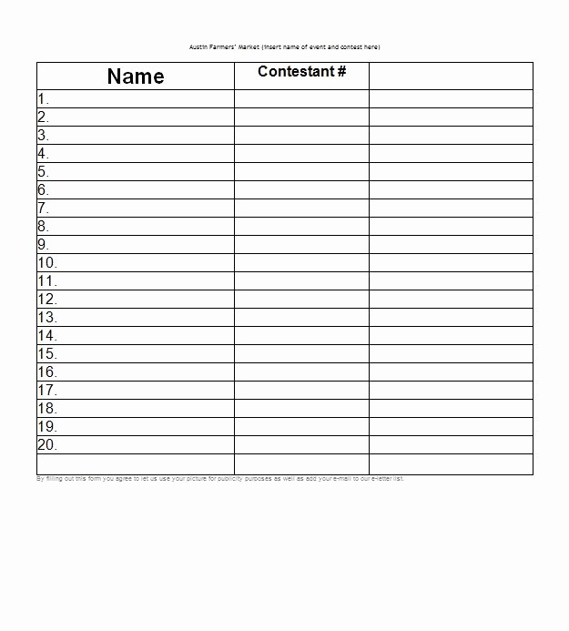 Blank Sign Up Sheet Template Awesome 40 Sign Up Sheet Sign In Sheet Templates Word &amp; Excel