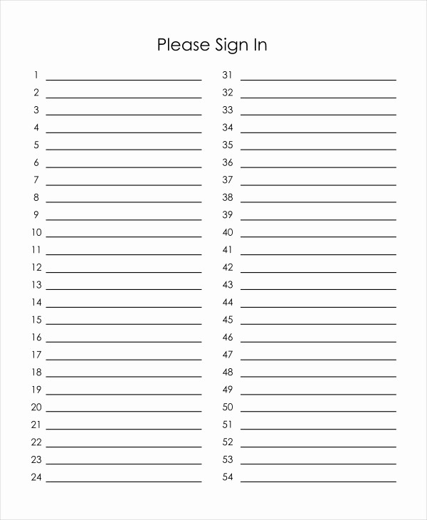 Blank Sign Up Sheet Template Awesome event Sign In Sheet Template 16 Free Word Pdf