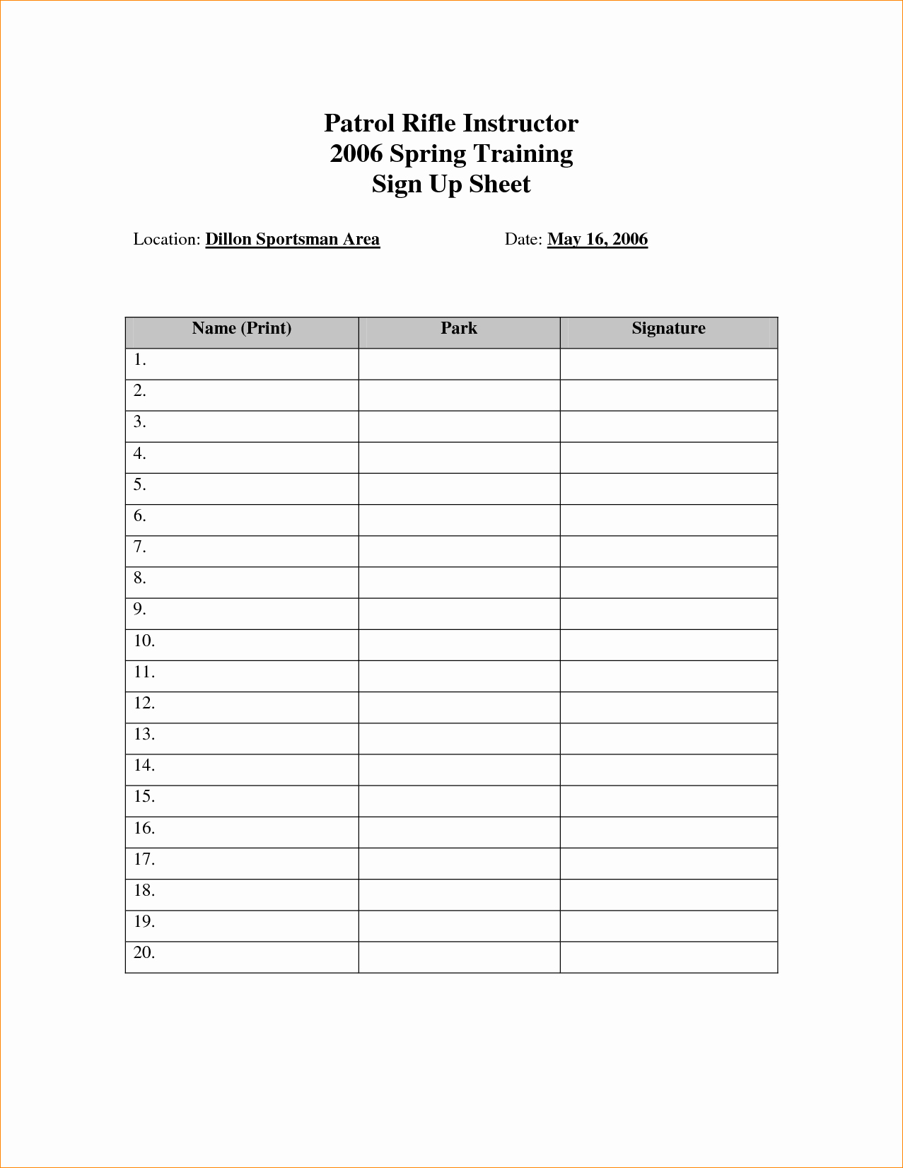 Blank Sign Up Sheet Template Lovely 6 Sample Sign In Sheet Outline Templates Wallpapers Blank