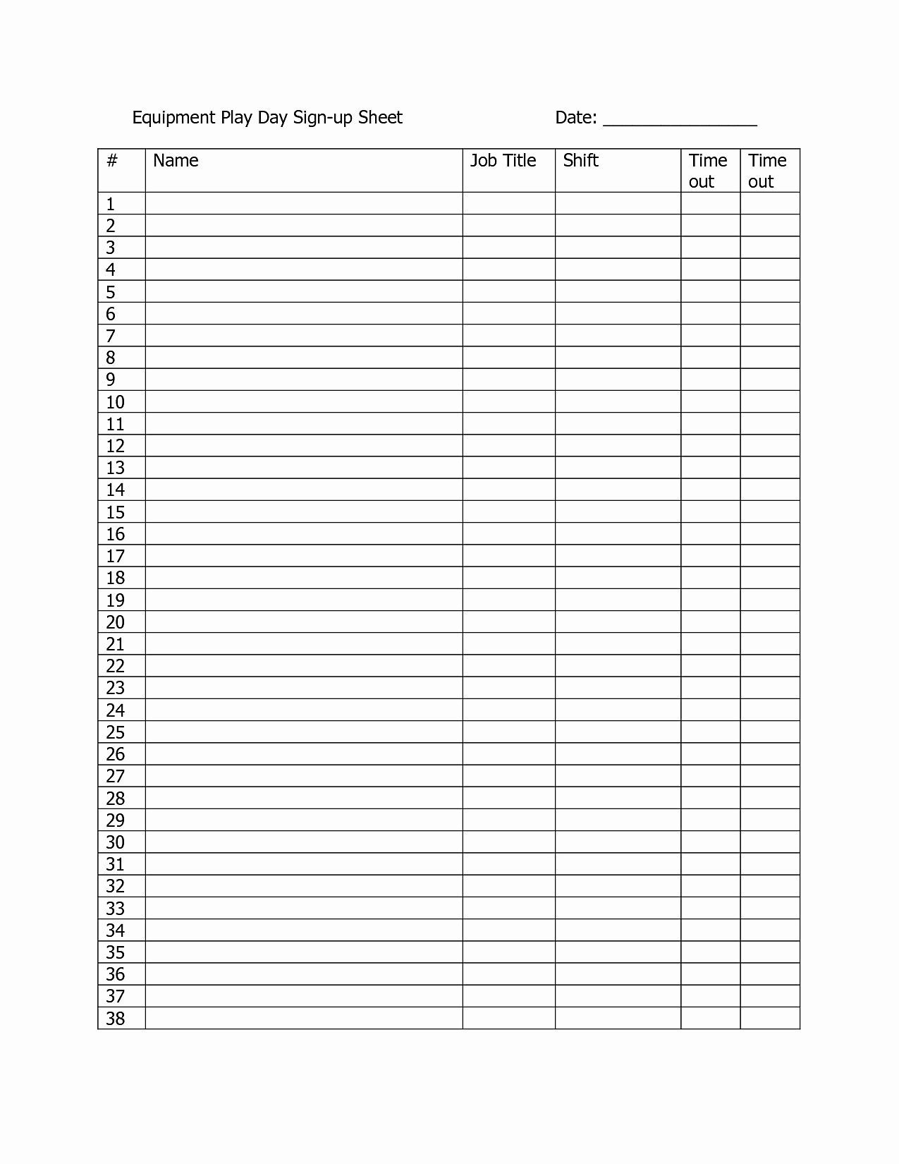 Blank Sign Up Sheet Template Unique Blank Sign In Sheet Example Mughals