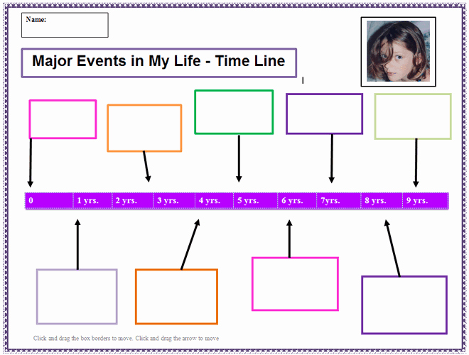 Blank Timeline Template 10 events Elegant My Life Time Line Template